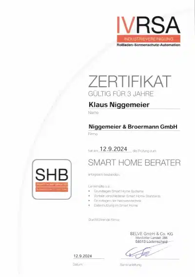 Smart Home-Zertifikat Klaus